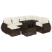 Set sofás de jardín 8 piezas y cojines ratán sintético marrón