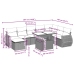 Set de muebles de jardín 9 pzas y cojines ratán sintético gris