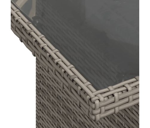 Set de muebles de jardín 6 pzas y cojines ratán sintético gris