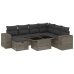 Set de sofás de jardín y cojines 8 piezas ratán sintético gris