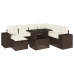 Set sofás de jardín 8 piezas y cojines ratán sintético marrón