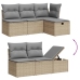 Set de sofás de jardín 9 pzas con cojines ratán sintético beige
