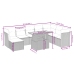 Set de muebles de jardín 9 pzas y cojines ratán sintético gris