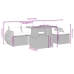 Set de muebles de jardín 6 pzas y cojines ratán sintético gris