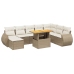 Set de sofás de jardín 9 pzas con cojines ratán sintético beige