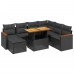 Set de sofás de jardín 8 piezas y cojines ratán sintético negro