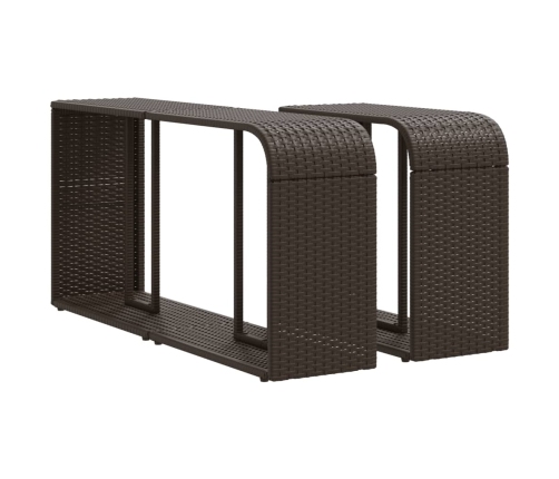 Set de sofás de jardín 11 pzas cojines ratán sintético marrón
