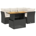 Set de muebles de jardín 5 pzas y cojines ratán sintético negro