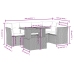 Set de muebles de jardín 5 pzas y cojines ratán sintético negro