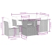 Set de muebles de jardín 5 pzas y cojines ratán sintético negro