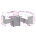 Set de comedor de jardín 7 pzas y cojines ratán sintético negro