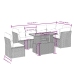 Set de comedor de jardín 7 pzas y cojines ratán sintético negro