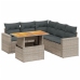 Set de muebles de jardín 6 pzas y cojines ratán sintético gris