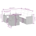 Set de muebles de jardín 6 pzas y cojines ratán sintético gris