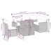 Set de muebles de jardín 6 pzas y cojines ratán sintético gris