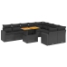 Set de sofás de jardín 10 pzas cojines ratán sintético negro