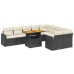 Set de sofás de jardín 10 pzas cojines ratán sintético negro