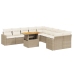 Set de sofás de jardín 11pzas con cojines ratán sintético beige