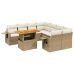 Juego de sofás de jardín con cojines beige 8 pzas ratán PE