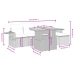 Set de muebles de jardín 6 pzas y cojines ratán sintético gris