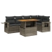 Set de muebles de jardín 6 pzas y cojines ratán sintético gris