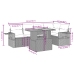 Set de muebles de jardín 6 pzas y cojines ratán sintético gris