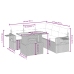 Set de muebles de jardín 6 pzas y cojines ratán sintético gris