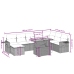 Set de sofás de jardín 9 pzas con cojines ratán sintético beige