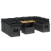 Set de sofás de jardín 10 pzas cojines ratán sintético negro