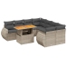Set de muebles de jardín 9 pzas y cojines ratán sintético gris
