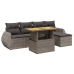 Set de muebles de jardín 6 pzas y cojines ratán sintético gris