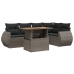 Set de muebles de jardín 6 pzas y cojines ratán sintético gris