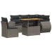 Set de muebles de jardín 6 pzas y cojines ratán sintético gris