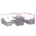 Set de sofás de jardín 9 pzas con cojines ratán sintético beige