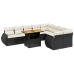 Set de sofás de jardín 10 pzas cojines ratán sintético negro