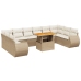 Set de sofás de jardín 11pzas con cojines ratán sintético beige