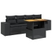 Set de muebles de jardín 5 pzas y cojines ratán sintético negro