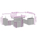 Set de muebles de jardín 6 pzas y cojines ratán sintético gris