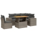 Set de muebles de jardín 6 pzas y cojines ratán sintético gris