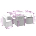Set de muebles de jardín 6 pzas y cojines ratán sintético gris