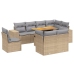 Set de sofás de jardín 9 pzas con cojines ratán sintético beige