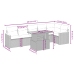 Set de comedor de jardín 7 pzas y cojines ratán sintético negro