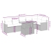 Set sofás de jardín 7 piezas y cojines ratán sintético beige