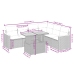 Set de comedor de jardín 7 pzas y cojines ratán sintético negro