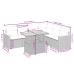 Set de comedor de jardín 7 pzas y cojines ratán sintético negro