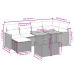 Set de comedor de jardín 7 pzas y cojines ratán sintético negro