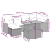 Set de comedor de jardín 7 pzas y cojines ratán sintético negro