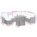 Set de muebles de jardín 9 pzas y cojines ratán sintético gris