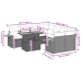 Set de muebles de jardín 9 pzas y cojines ratán sintético gris