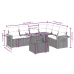 Set de comedor de jardín 7 pzas y cojines ratán sintético negro